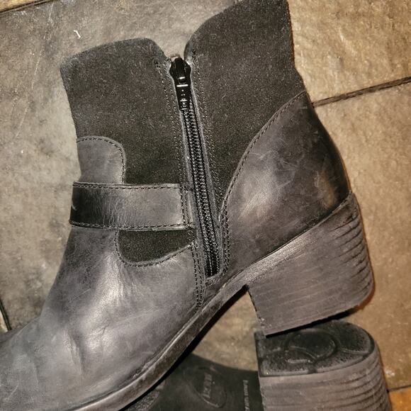 Born Womens Korita Western Black Leather Suede Booties Boots Boho 7.5 - Picture 8 of 10